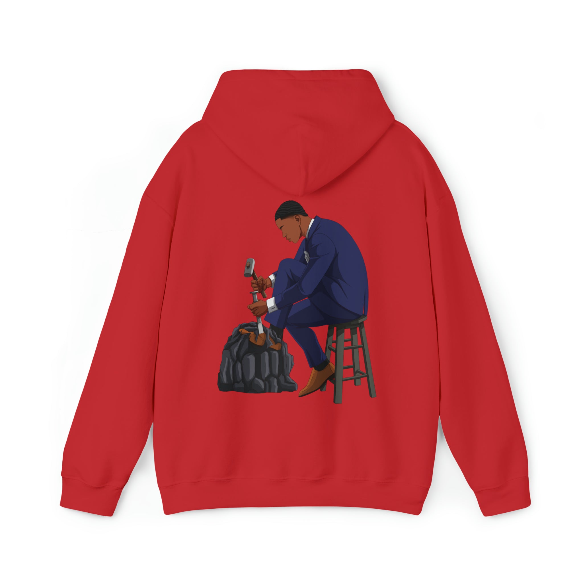 A person working hard to better his/herself - Heavy Blend™ Self-Made Hoodie - Man #11