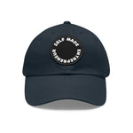 A person working hard to better his/herself - Self-Made Entrepreneur Hat with Leather Patch (Round) - Breakthrough Collection