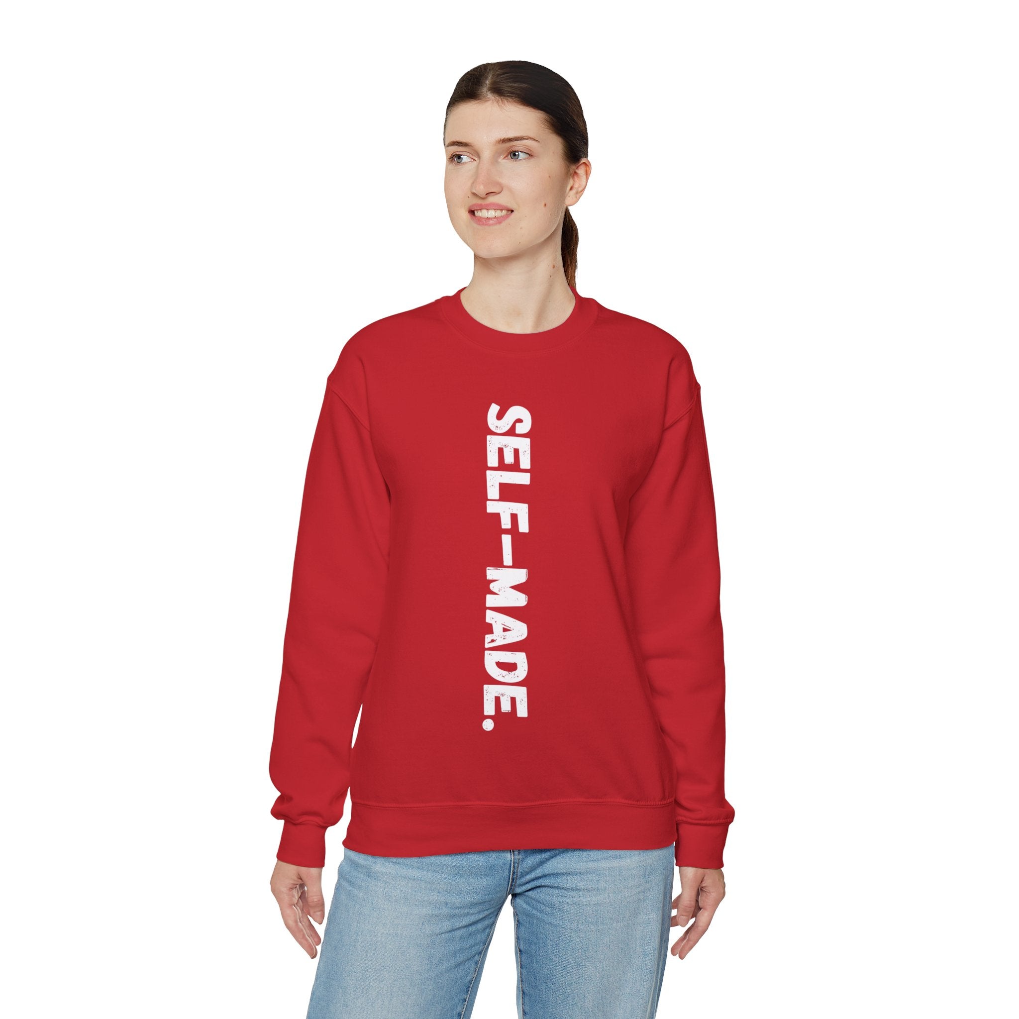 A person working hard to better his/herself - Self-Made. Unisex Heavy Blend™ Crewneck Sweatshirt