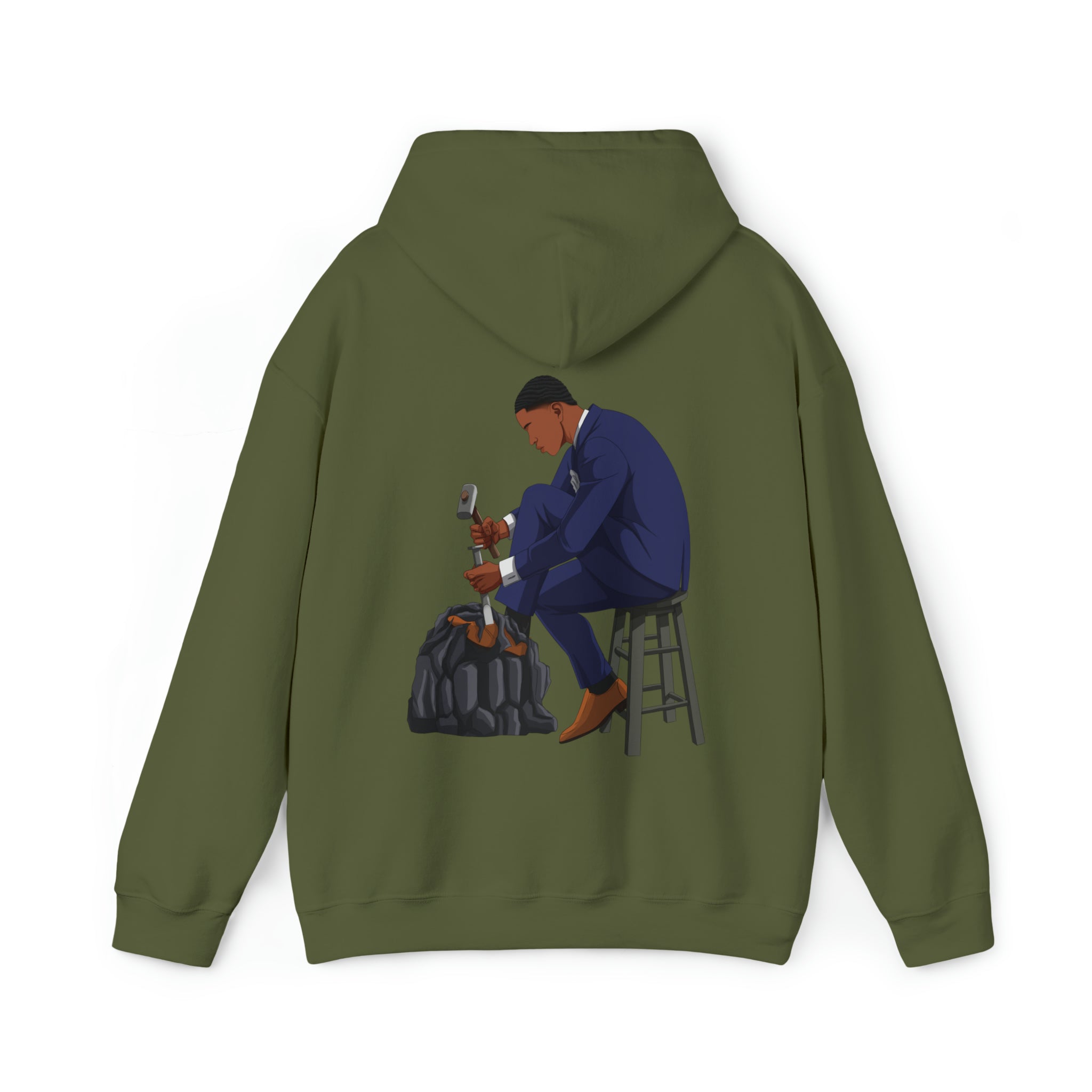 A person working hard to better his/herself - Heavy Blend™ Self-Made Hoodie - Man #11